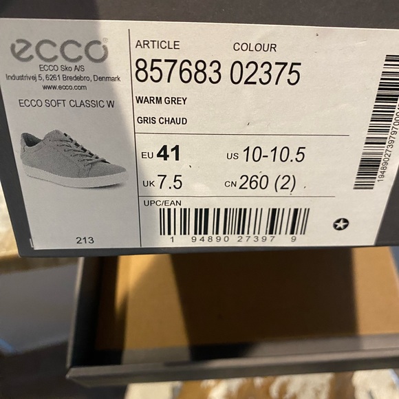 Ecco soft classic sneaker - gray suede - Picture 3 of 3